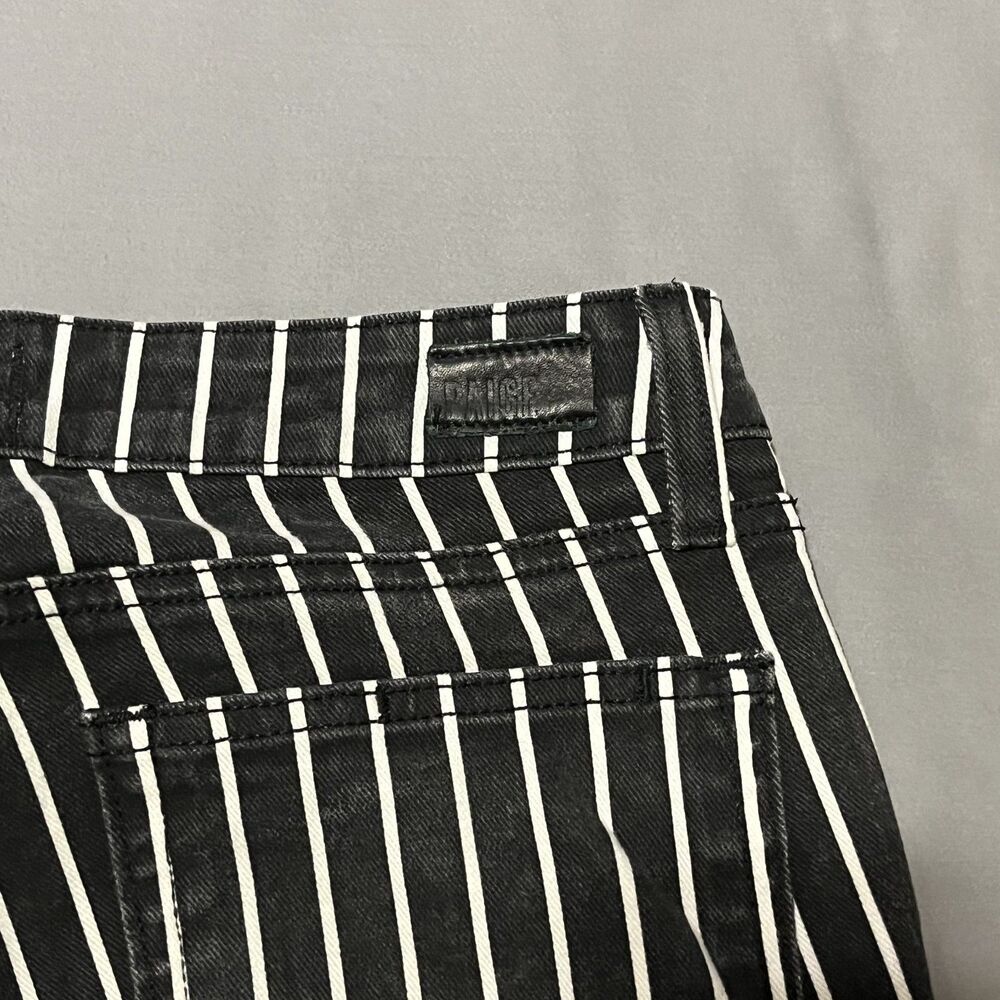 Paige Jeans Women’s Stripe Hoxton Ultra Skinny Midrise Ankle Zip Black/White, 29 - Picture 10 of 11